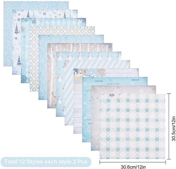 CRASPIRE Patterned Paper Pad Scrapbook Paper Pack 24 Sheet Single