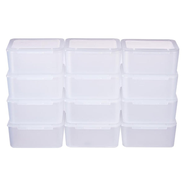 1Box 24 packs Rectangle Clear Plastic Bead Storage Containers Box Case with  Flip-Up Lids for Small Items Pills Herbs Tiny Bead Jewelry Findings -  1.38x1.38x0.7(3.5cmx3.5cmx1.8cm)