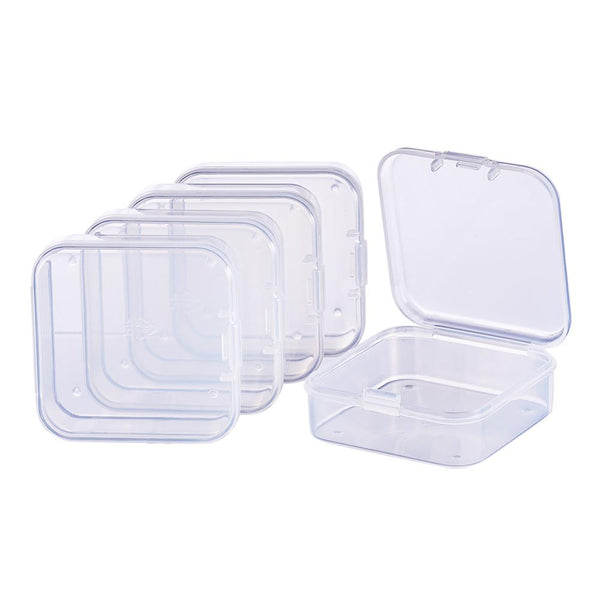 1Box 24 packs Rectangle Clear Plastic Bead Storage Containers Box Case with  Flip-Up Lids for Small Items Pills Herbs Tiny Bead Jewelry Findings -  1.38x1.38x0.7(3.5cmx3.5cmx1.8cm)