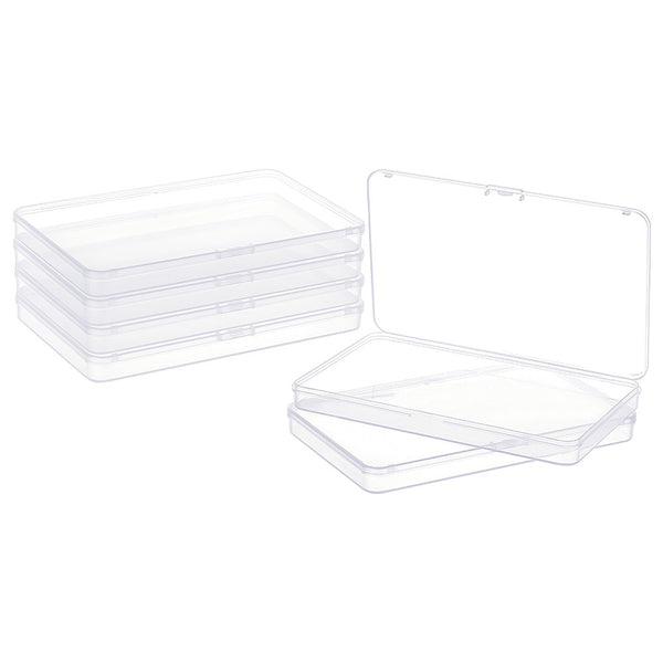 CRASPIRE 5 pcs Plastic Multipurpose Portable Storage Boxes, with Handle and Removable  Tray, Rectangle, Clear, 25x19x8.2cm