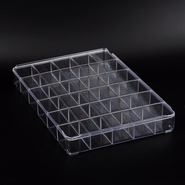 Plastic Bead Containers, Rectangle, Three Layers, A Total of 18  Compartments, Clear, 155x160x130mm, Compartment: 48x71~51x72mm