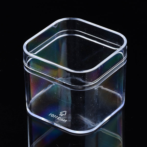 1Box Rectangle Polystyrene Plastic Bead Storage Containers with 12Pcs  Square Small Boxes Clear Container: 16.5x12.5x2.5cm Small Box: 4x4x2.2cm  Inner