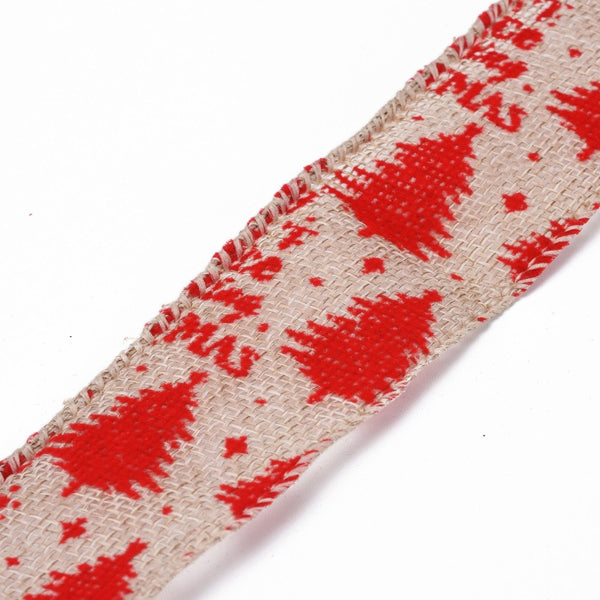 CRASPIRE Flat Burlap Ribbon, Silk Hessian Ribbon, for DIY Gift