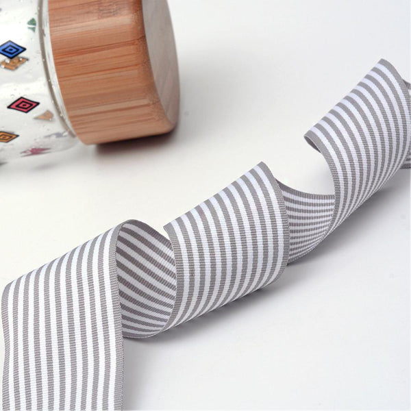 CRASPIRE 1 Roll Striped Polyester Grosgrain Ribbon, Deep Pink, 1
