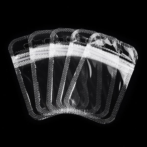 Craspire 1 Set 200 Pcs 6 Sizes Self Seal Plastic Zipper Bag, Clear