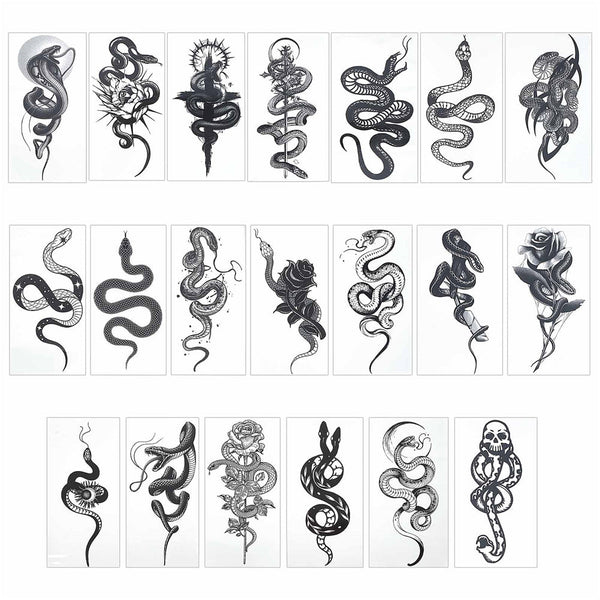 Craspire 20 Sheets 20 Style Cool Body Art Removable Snake Temporary Ta –  CRASPIRE