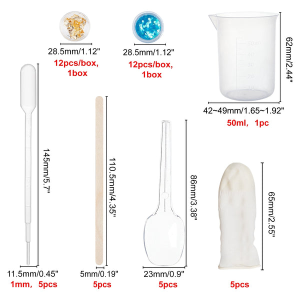 CRASPIRE DIY Food Grade Silicone Molds, For UV Resin & Epoxy Resin Jewelry  Making, with Birch Wooden Craft Ice Cream Sticks, Plastic Transfer Pipettes  & Spoons & Measuring Cup, Latex Finger Cots