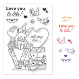 Craspire LOVE, Valentine's Day, Animals, Love, Rabbit Clear Silicone Stamp Seal for Card Making Decoration and DIY Scrapbooking