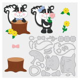 CRASPIRE Cute Skunk, Animal, Plant Carbon Steel Cutting Dies Stencils, for DIY Scrapbooking/Photo Album, Decorative Embossing DIY Paper Card