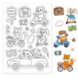 Craspire Travel, Animals, Vehicles, Maps, Suitcases Clear Silicone Stamp Seal for Card Making Decoration and DIY Scrapbooking