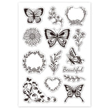 Craspire TPR Stamps, with Acrylic Board, for Imprinting Metal, Plastic, Wood, Leather, Mixed Patterns, Butterfly Pattern, 6-1/4x4-3/8 inches(16x11cm)