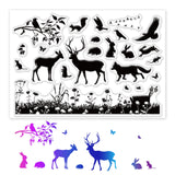 Craspire Meadow, Landscape, Deer, Rabbit, Wolf, Eagle, Bird, Rat, Insect Clear Silicone Stamp Seal for Card Making Decoration and DIY Scrapbooking