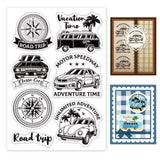 Craspire Car, Compass, Retro, Beetle, Classic Car Clear Silicone Stamp Seal for Card Making Decoration and DIY Scrapbooking