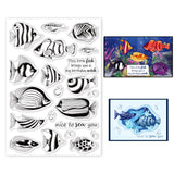 Craspire Fish Ocean Greetings Clear Silicone Stamp Seal for Card Making Decoration and DIY Scrapbooking