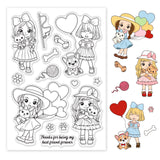 Craspire Animal, Girl, Friend, Cat, Dog, Rabbit Stamp Clear Silicone Stamp Seal for Card Making Decoration and DIY Scrapbooking