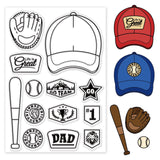 Craspire Baseball Cap, Baseball Stamp Clear Silicone Stamp Seal for Card Making Decoration and DIY Scrapbooking