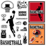 Craspire Custom PVC Plastic Clear Stamps, for DIY Scrapbooking, Photo Album Decorative, Cards Making, Basketball Pattern, 160x110x3mm