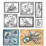 Craspire Vintage, Bird Stamp, Realistic Birds, Flower, Cute Bird, Birds Pattern Clear Silicone Stamp Seal for Card Making Decoration and DIY Scrapbooking