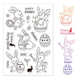 Craspire Clear Silicone Stamp Seal for Card Making Decoration and DIY Scrapbooking, Including Bunny, Easter, Eggs