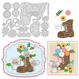 CRASPIRE Boots, Flowers, Animals Carbon Steel Cutting Dies Stencils, for DIY Scrapbooking/Photo Album, Decorative Embossing DIY Paper Card