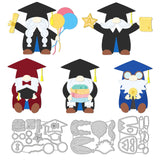 CRASPIRE Graduation Gnome, Book, Bachelor Hat Carbon Steel Cutting Dies Stencils, for DIY Scrapbooking/Photo Album, Decorative Embossing DIY Paper Card