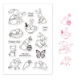 Craspire Rabbit, Animal, Easter Egg Clear Silicone Stamp Seal for Card Making Decoration and DIY Scrapbooking
