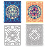 CRASPIRE Mandala, Layered Floral Frame Carbon Steel Cutting Dies Stencils, for DIY Scrapbooking/Photo Album, Decorative Embossing DIY Paper Card