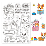 Craspire Corgi, Delightful Dog, Gift Box Dog, Pet Paraphernalia Clear Silicone Stamp Seal for Card Making Decoration and DIY Scrapbooking