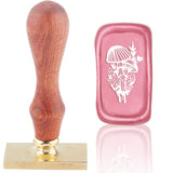 Mushroom Leaf Wood Handle Rectangle Wax Seal Stamp