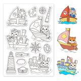 Craspire Animal, Ocean, Boat, Puppy, Cat, Rabbit, Lighthouse Clear Silicone Stamp Seal for Card Making Decoration and DIY Scrapbooking