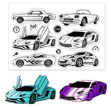 Craspire Sports Car, Car, Retro Stamp Clear Silicone Stamp Seal for Card Making Decoration and DIY Scrapbooking