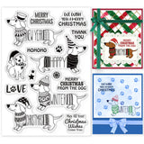 Craspire Christmas Dog, Greeting, Dachshund Dog Clear Stamps Silicone Stamp Seal for Card Making Decoration and DIY Scrapbooking