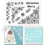 Craspire Snowflake Corner, Christmas Clear Silicone Stamp Seal for Card Making Decoration and DIY Scrapbooking