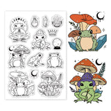 Craspire Frog, Mushroom, Moon, Divination Ball, Crown Clear Silicone Stamp Seal for Card Making Decoration and DIY Scrapbooking