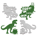 CRASPIRE Saint Patrick's Day Dinosaur Carbon Steel Cutting Dies Stencils, for DIY Scrapbooking/Photo Album, Decorative Embossing DIY Paper Card