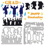 CRASPIRE Graduation Silhouette Carbon Steel Cutting Dies Stencils, for DIY Scrapbooking/Photo Album, Decorative Embossing DIY Paper Card