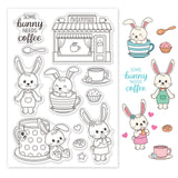 Craspire Rabbit, Cafe, Dessert, Spoon, Cake, Coffee, Tea Clear Silicone Stamp Seal for Card Making Decoration and DIY Scrapbooking