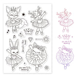 Craspire Animals, Dancing, Ballet, Fox, Rabbit, Deer, Cat Clear Stamps Silicone Stamp Seal for Card Making Decoration and DIY Scrapbooking