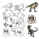 Craspire PVC Plastic Stamps, for DIY Scrapbooking, Photo Album Decorative, Cards Making, Stamp Sheets, Dinosaur Pattern, 160x110x3mm