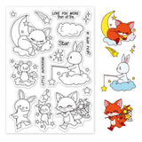 Craspire Star Animal, Moon, Fox, Bunny, Mouse Clear Silicone Stamp Seal for Card Making Decoration and DIY Scrapbooking