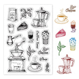 Craspire PVC Plastic Stamps, for DIY Scrapbooking, Photo Album Decorative, Cards Making, Stamp Sheets, Food Pattern, 16x11x0.3cm