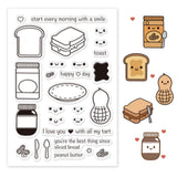 Craspire Peanut Butter Jar, Peanuts, Bread, Knife, Fork, Plate, Emoticon, Love, Word Clear Silicone Stamp Seal for Card Making Decoration and DIY Scrapbooking