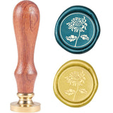 Chrysanthemum Wood Handle Wax Seal Stamp