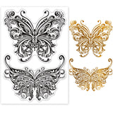 Craspire Retro Butterfly Clear Silicone Stamp Seal for Card Making Decoration and DIY Scrapbooking