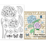 Craspire PVC Plastic Stamps, for DIY Scrapbooking, Photo Album Decorative, Cards Making, Stamp Sheets, Hydrangea Pattern, 160x110x3mm