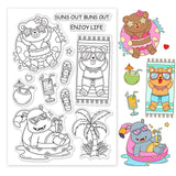 CRASPIRE Sunbathing Animals Clear Silicone Stamp Seal for Card Making Decoration and DIY Scrapbooking