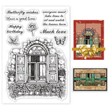 Craspire Windows, Words of Blessing, Leaves Clear Silicone Stamp Seal for Card Making Decoration and DIY Scrapbooking