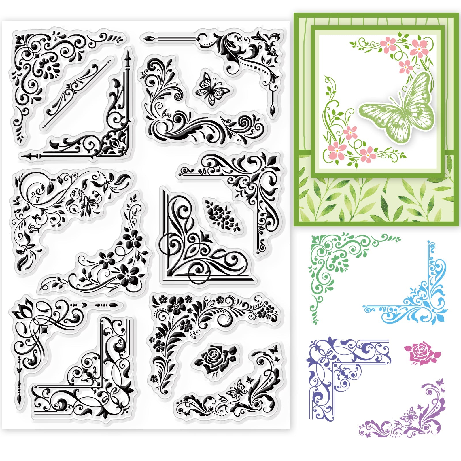 Craspire Cherry Blossoms Clear Stamps Silicone Stamp Cards Flowers