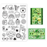 Craspire St. Patrick's Day, Four Leaf Clover Clear Stamps Silicone Stamp Seal for Card Making Decoration and DIY Scrapbooking