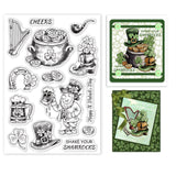 Craspire St. Patrick's Day, Blessings, Clover Clear Silicone Stamp Seal for Card Making Decoration and DIY Scrapbooking